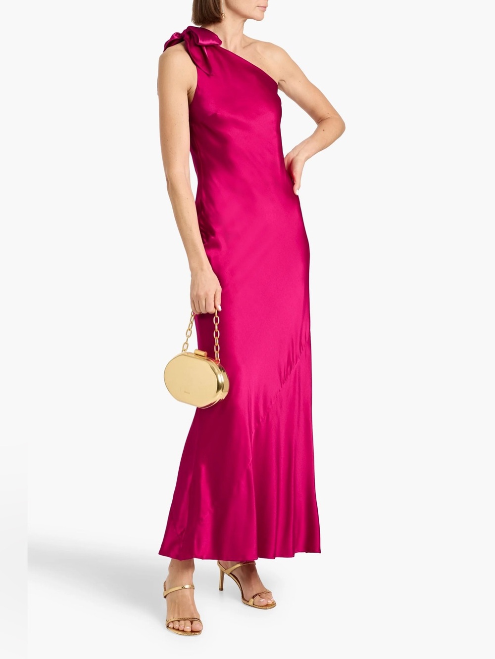 Cult Gaia One Shoulder Silk Kamila Dress